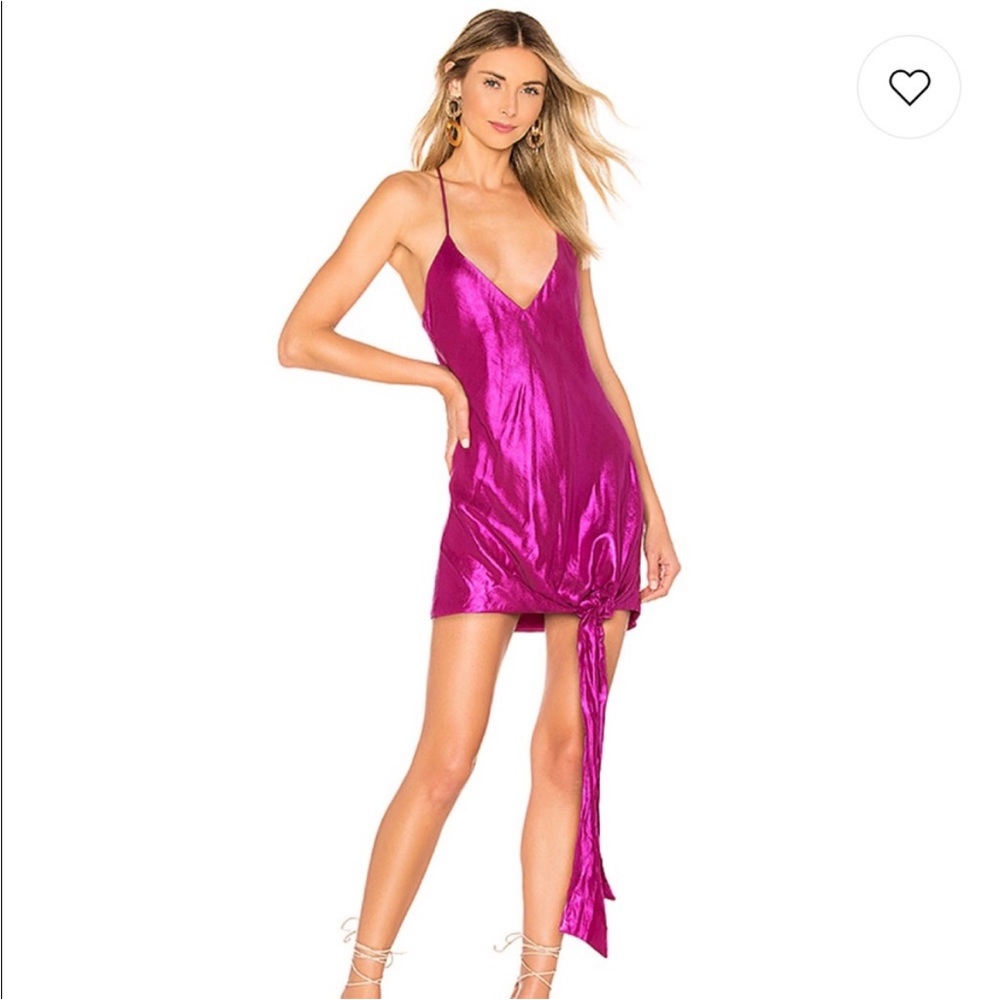 For Love and Lemons Fuchsia Satin Mini Dress